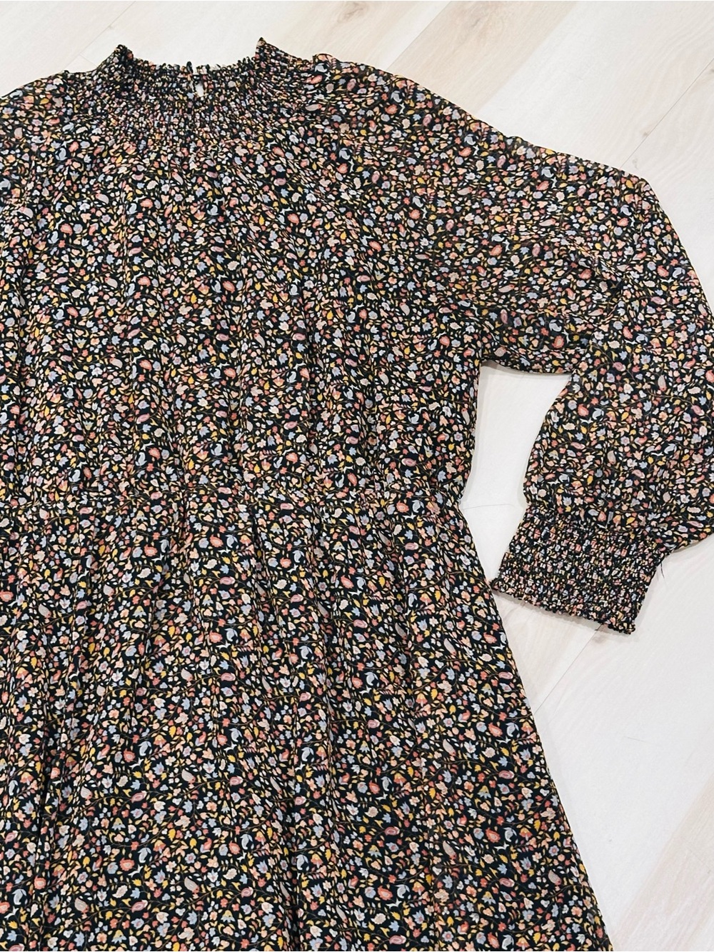 Madewell (Re)sourced Georgette Smocked-Neck Midi Dress in Folktale Paisley Sz XL - Picture 7 of 14